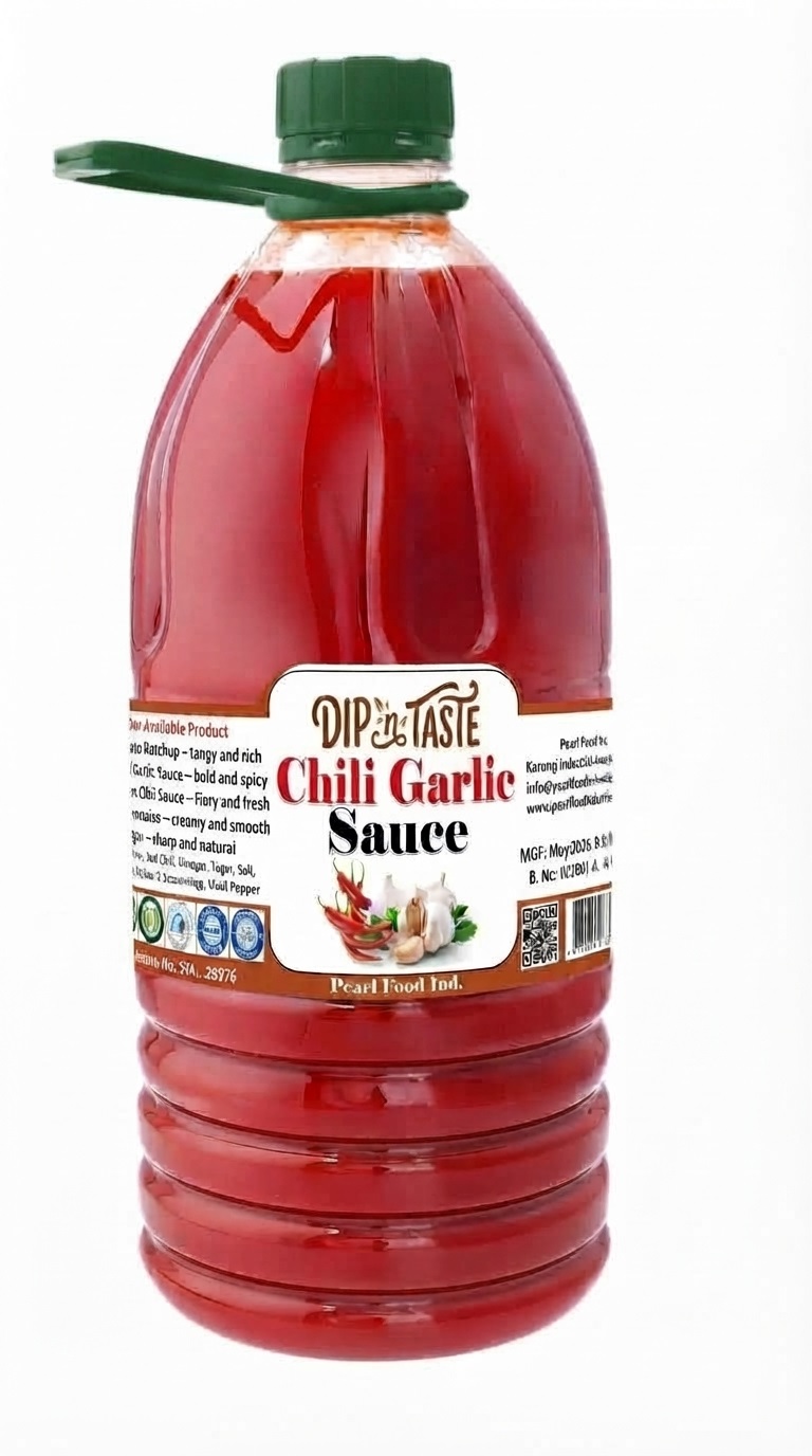 Dip N Taste Chili Garlic Sauce handle bottle