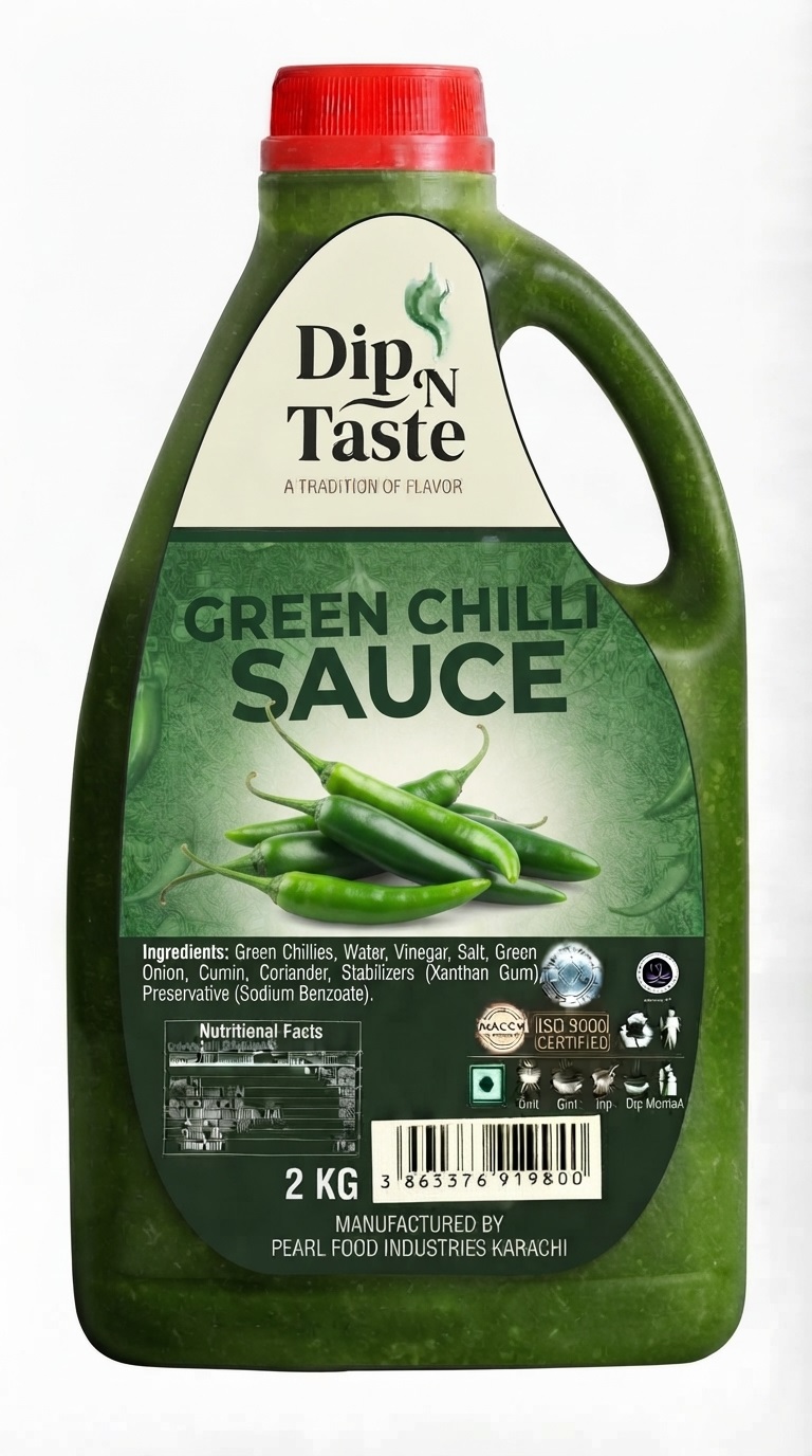 Dip N Taste Green Chilli Sauce 2kg jar